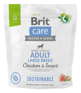 Brit Care Dog Sustainable Adult Large Breed – сухий корм з куркою та комахами для собак великих порід