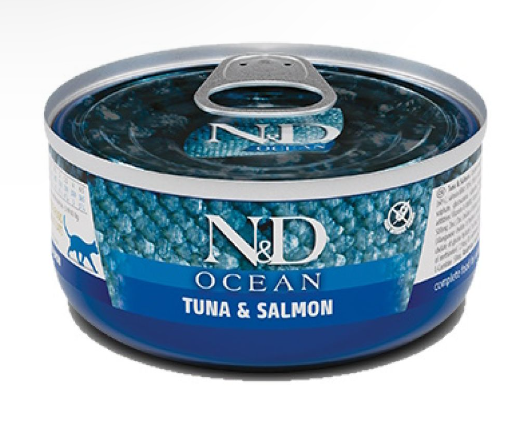 Farmina N&D Grain Free OCEAN TUNA AND SALMON  - влажный беззерновой корм для кошек с тунцом и лососем