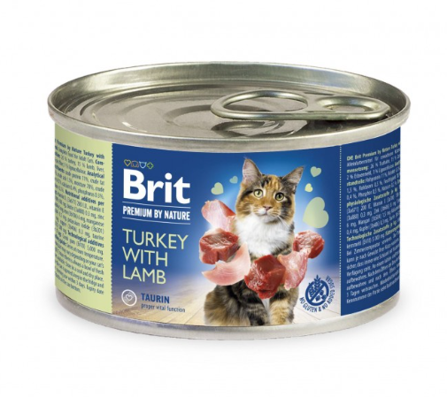  Brit Premium by Nature Turkey with Lamb – паштет с индейкой и ягнятиной для взрослых котов