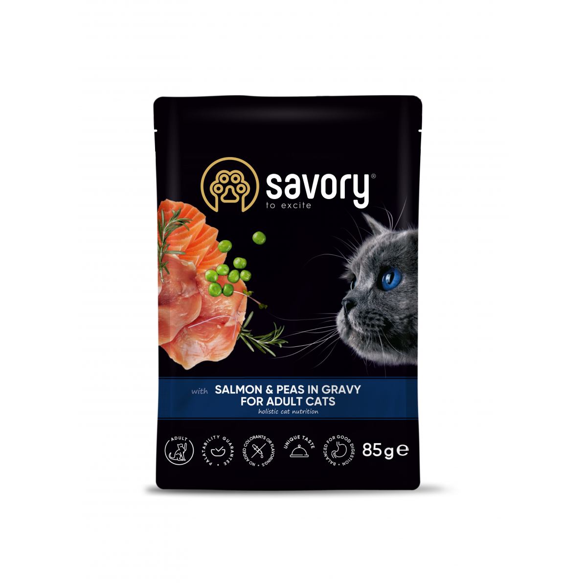 Savory Adult Cats Salmon & Peas in Gravy - вологий корм для котів ягня з буряком у соусі