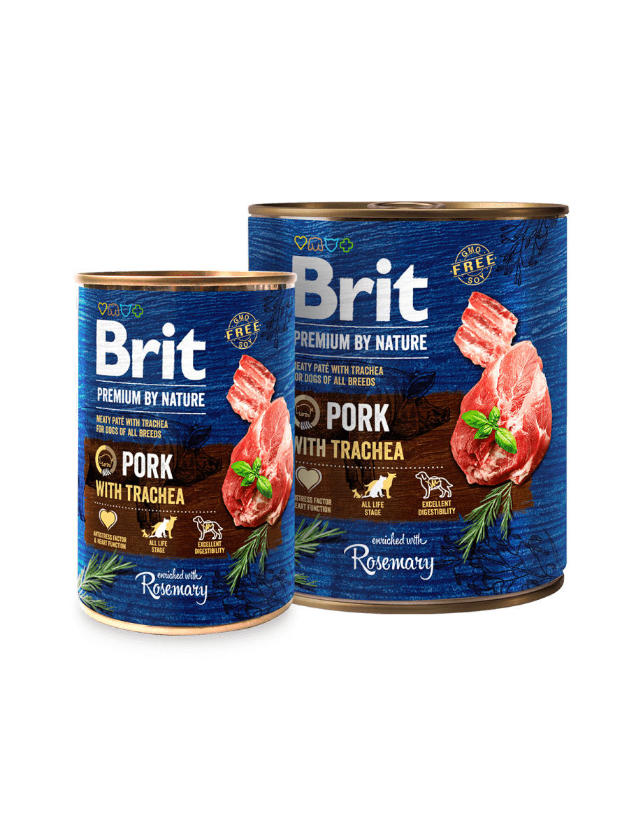 BRIT PREMIUM PORK WITH TRACHEA – консервы со свининой и трахеей для взрослых собак