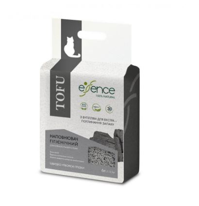 Essence Tofu с углем– соевый наполнитель для кошачьего туалета