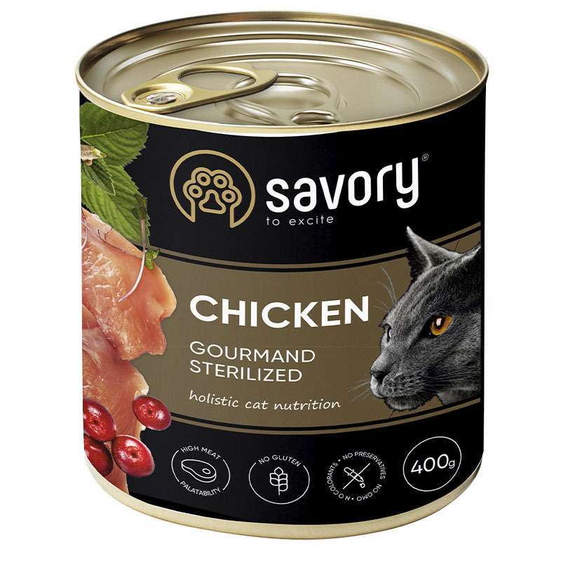 Savory Cat Gourmand Sterilised Chicken – паштет с курятиной для стерилизованных кошек