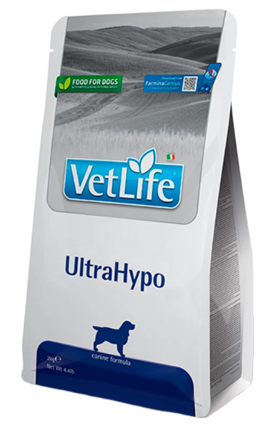 Farmina Vet Life ULTRAHYPO – сухой лечебный корм для собак для уменьшения непереносимости ингредиентов и питательных веществ, продукт диетического питания