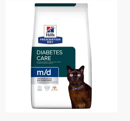 HILL'S PRESCRIPTION DIET M/D DIABETES/WEIGHT MANAGEMENT –  лікувальний сухий корм з куркою для котів з цукровим діабетом і/або надлишковою вагою
