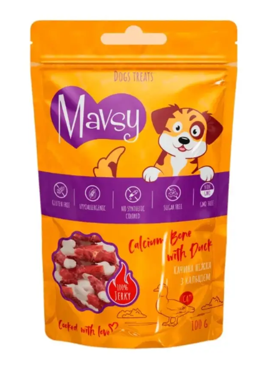 MAVSY Calcium bone with duck for dogs - Утиная ножка с кальцием для собак