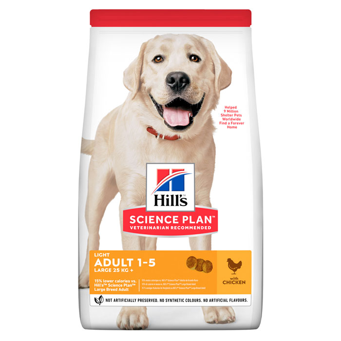 HILL’S SCIENCE PLAN LIGHT LARGE BREED ADULT – сухий корм з куркою для малоактивних дорослих собак великих порід