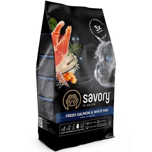 Savory Adult Cat Gourmand Fresh Salmon and White Fish – сухий корм з лососем і білою рибою для котів-гурманів