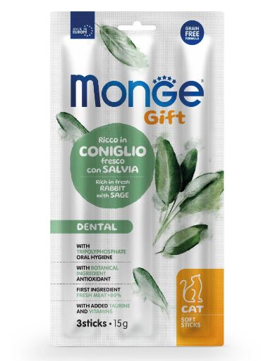 Monge Gift Soft Sticks Cat Dental кролик с шалфеем 