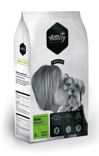 Amity Mini Adult – сухий корм з куркою та ягням для собак дрібних порід