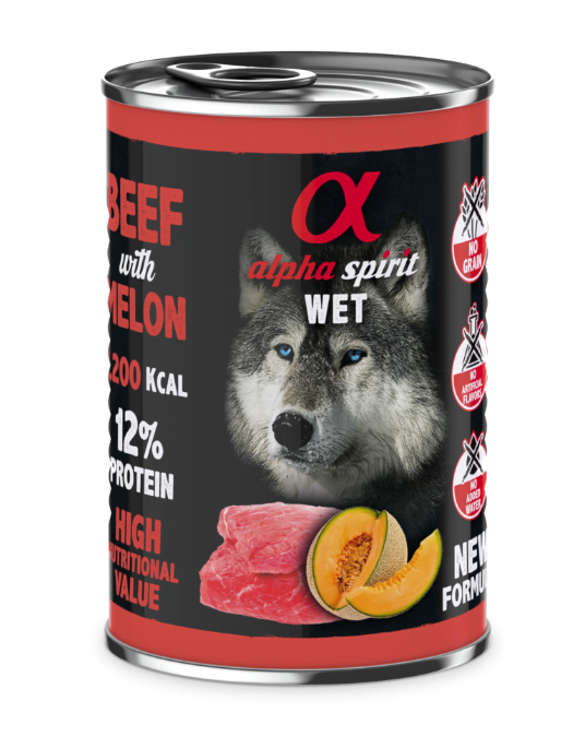 Alpha Spirit Beef with Melon - вологий корм для дорослих собак всіх порід з яловичиною та динею