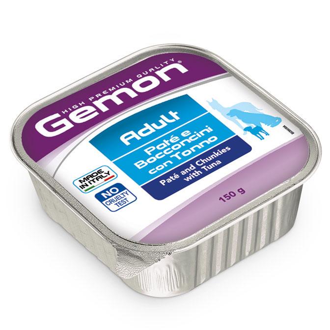 GEMON ADULT LIGHT WITH TUNA -  мясные кусочки в паштете с тунцом для взрослых собак всех пород